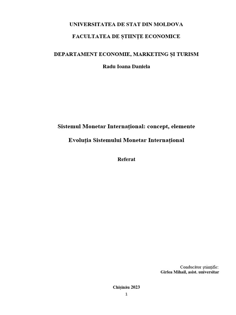Sistemul International Monetar. | PDF