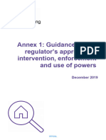 Guidance on the Regulator s Approach to Intervention Enforcement and Use of Powers FINAL