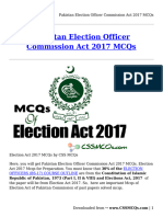 Pakistan Election Officer Commission Act 2017 MCQs