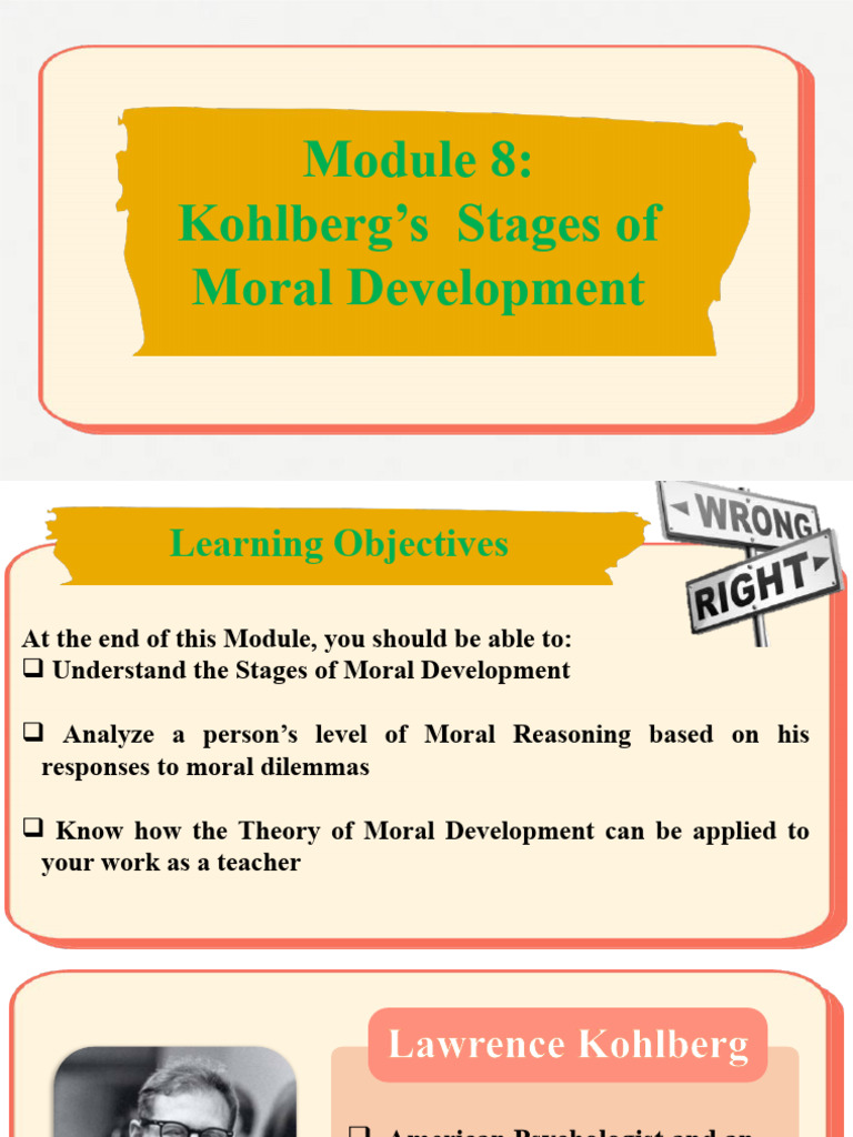 Module 8 Kohlbergs Stages of Moral Development PDF Morality Module 8 Kohlbergs Stages of Moral Development PDF Morality
