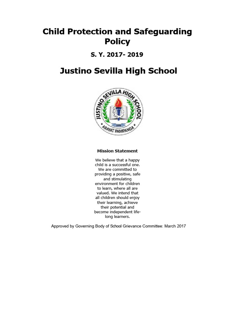 Child Protection and Safeguarding Policy March 2017 | PDF | Child Abuse ...