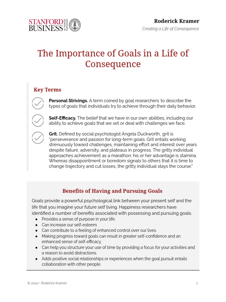 The Importance Of Goals In Life