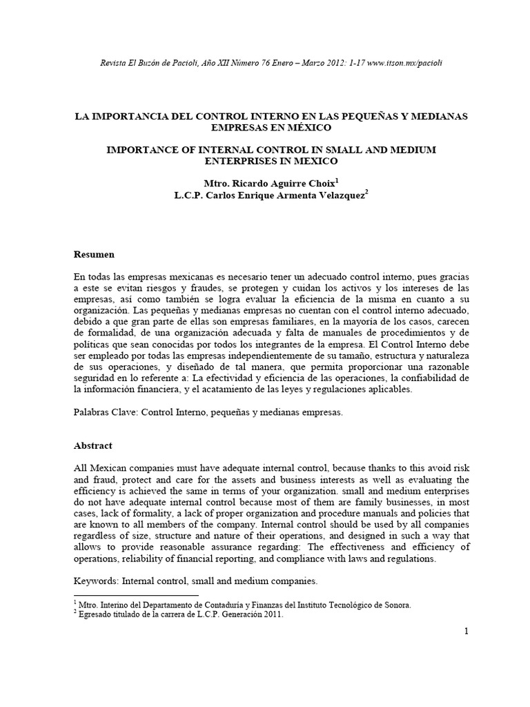 Importance of internal control in small pdf