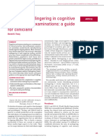 Evaluating Malingering in Cognitive and Memory Examinations A Guide For Clinicians