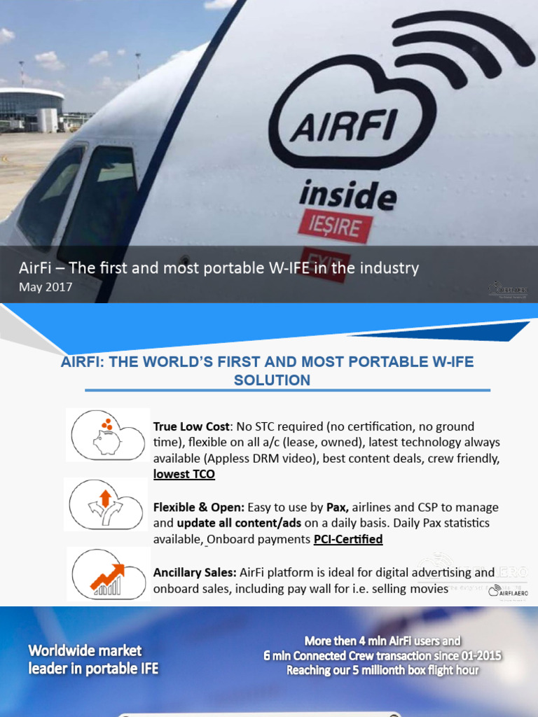 AirFi: Portable In-Flight Entertainment | PDF | Point Of Sale | Advertising