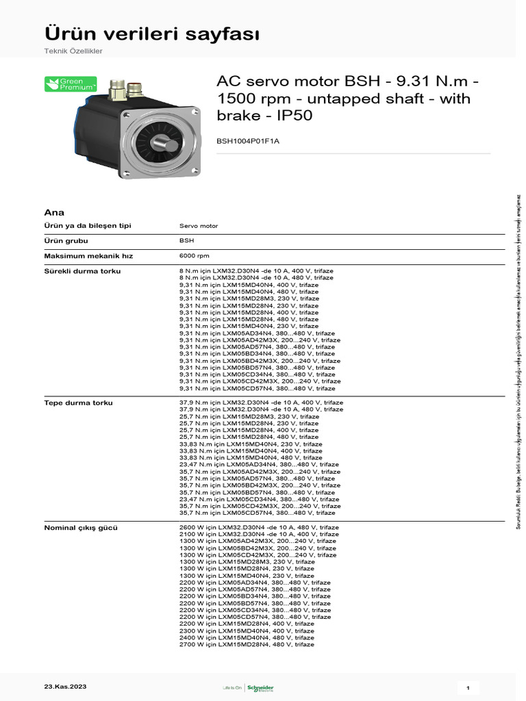 Lexium 32 servo s r c ler ve motor s r c s bsh1004p01f1a pdf