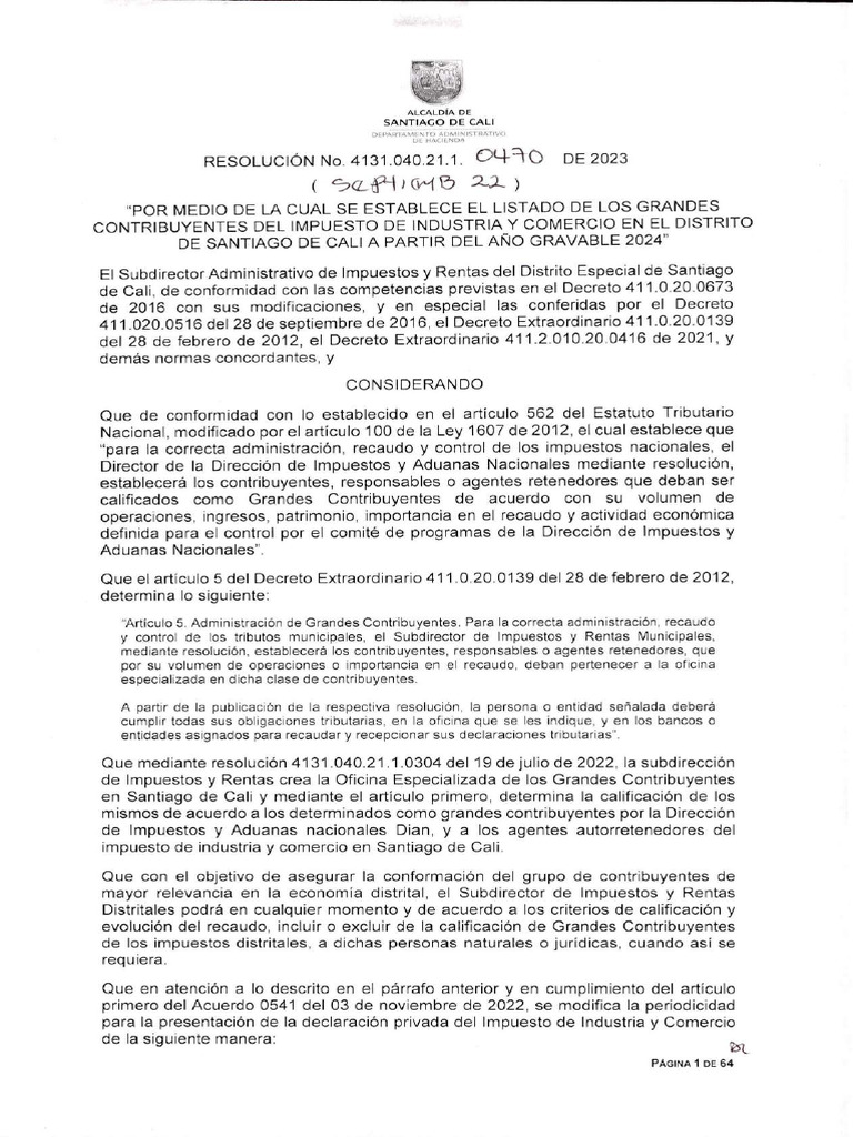 Resolucion 0470 Grandes Contribuyentes Ica 2024 PDF