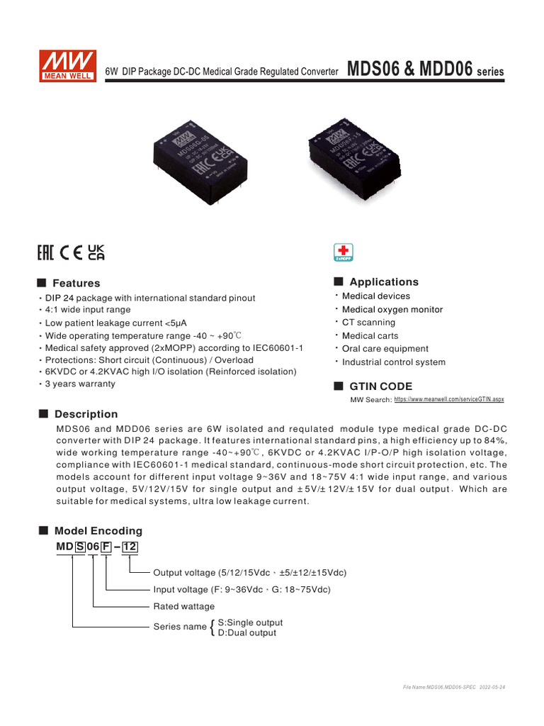 MDS06, MDD06 Spec | PDF