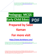 Pedagogy MCQS - Early Child Education