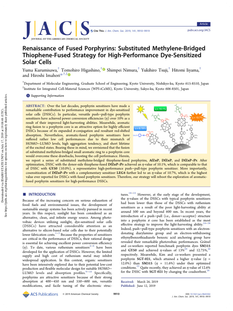 Renaissance of Fused Porphyrins - Substituted Methylene-Bridged ...