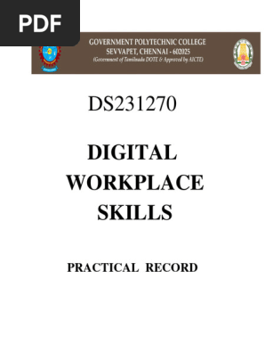 Digital Workplace skills  record-diploma first year