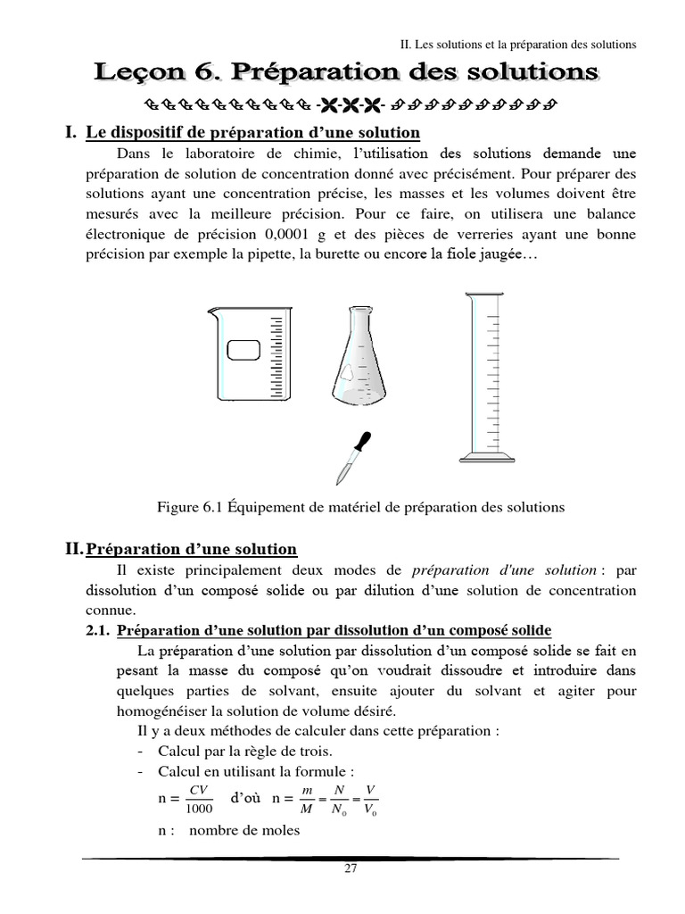 Préparation de solutions en chimie | PDF | Hydroxyde de sodium | Acide ...
