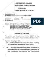 Saverino Twinobusingye V Attorney General (Constitutional Petition No 47 of 2011) 2012 UGCC 1 (20 February 2012)