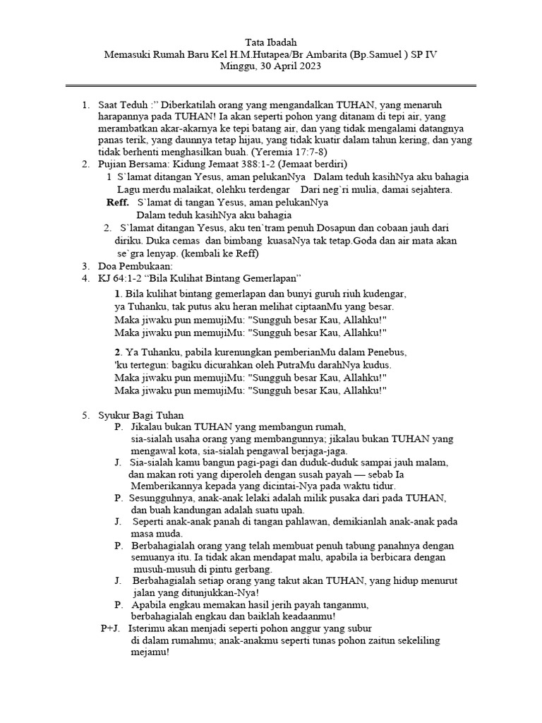 Tata Ibadah Memasuki Rumah Baru | PDF