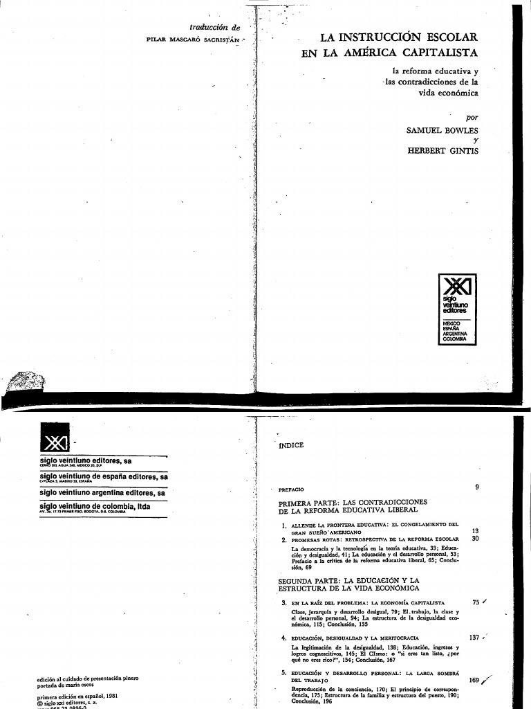 Bowles y Gintis La Instrucción Escolar PDF