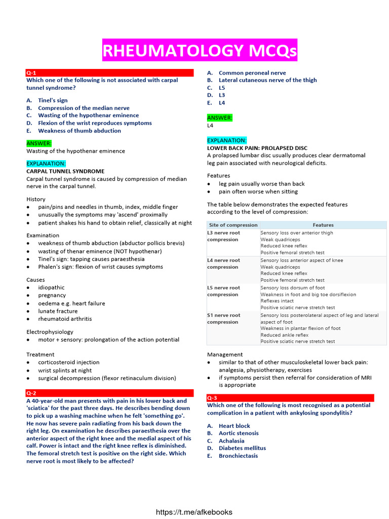 Rheumatology | PDF | Elbow | Immunology