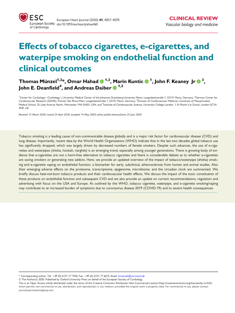 Tobacco Effect 1 Pdf Electronic Cigarette Tobacco Smoking