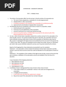 Corporations - Answers To Diagnostic Exercisese