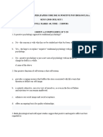 Model Question Paper B A Sem 5 (2081-21) Dse 1 Positive Psychology Set 1 2