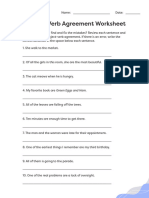 Subject Verb Agreement Worksheet Middle High School