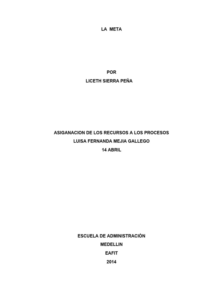 Ensayo La Meta | PDF | Business | Inventario