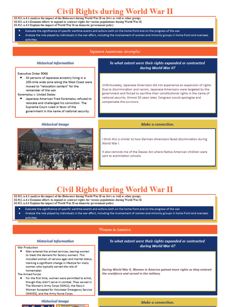 Civil Rights During World War II | PDF | Internment Of Japanese ...