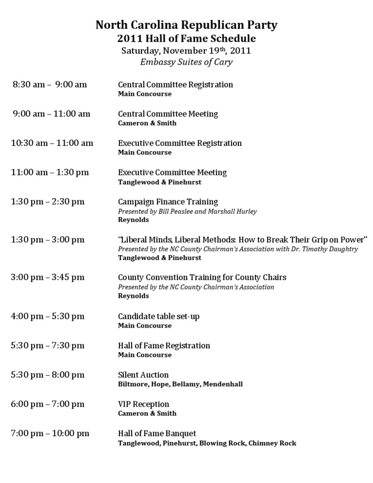 Hall of Fame Public Schedule PDF