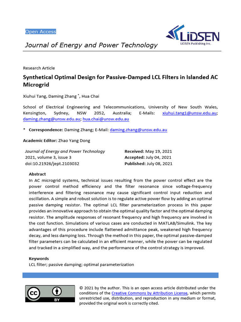 Synthetical Optimal Design For Passive-Damped LCL | PDF