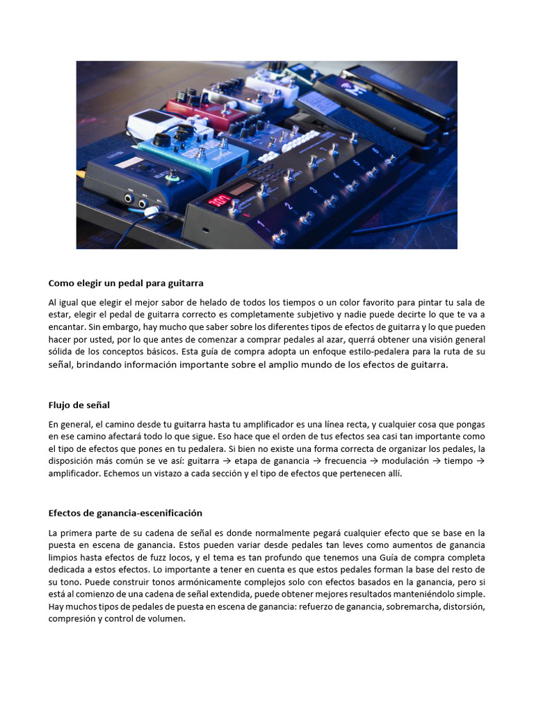 Guitar Pedal Buying Guide PDF Ingeniería de audio Ingenieria