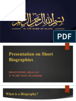 Presentation On Short Biographies