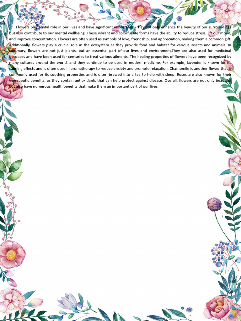 Importance of Flowers PDF