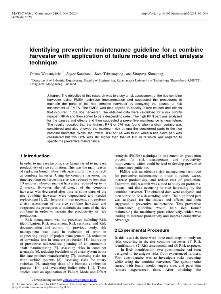 Identifying Preventive Maintenance Guide | PDF | Risk | Bearing ...