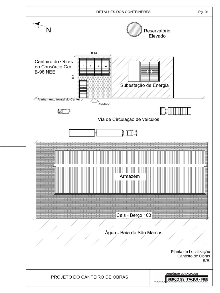 Projeto de Canteiro de Obras com Containers | PDF | Engenharia Civil