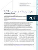 Personalized Electrolyte Prescription For Dialysis Patients