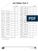 Mixed Tables Test 3 Tests