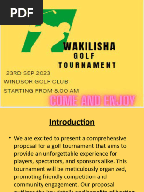 GOLF TOURNAMENT PRESENTATION