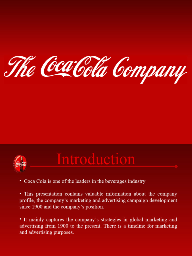 Coca-Cola Company Profile and Marketing Strategies | PDF | Coca Cola ...