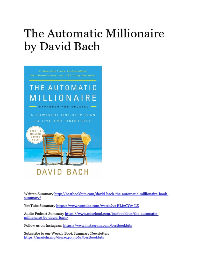 The Automatic Millionaire by David Bach | Download Free PDF | Mortgage