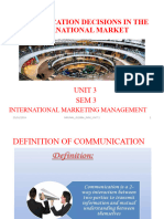 Communication Decisions in The International Market