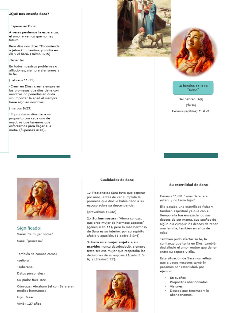 Lecciones de Fe y Esperanza en Sara | PDF | Sarah | Contenido bíblico