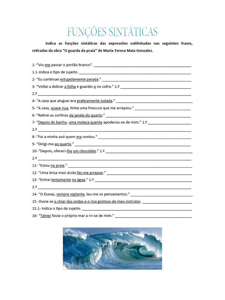 Funções Sintáticas 5 | PDF | Relações sintáticas | Linguística