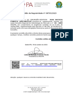 Certidão de Regularidade Nº 08703/2023: Joao Batista FONSECA VASCONCELOS Encontra-Se Regularmente Inscrito (A)