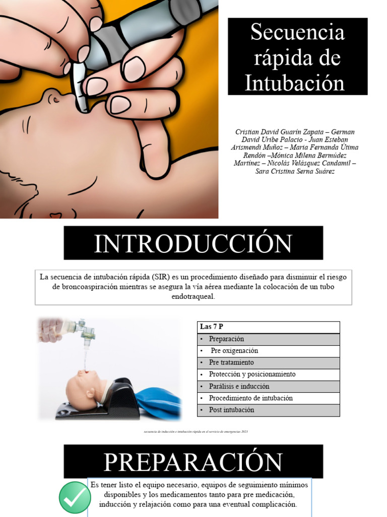 Secuencia Rápida de Intubación Pediátrica | PDF | Medicina CLINICA ...