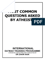 Most Common Questions Asked Athiests