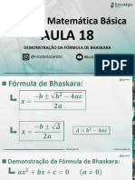 AULA 18 - Demonstração Da Fórmula de BHASKARA - Slides