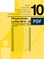 Proyecciones La Paz 2013 - 2030: Tomo: Honduras: Proyecciones de Población Por DEPARTAMENTO 2013-2030