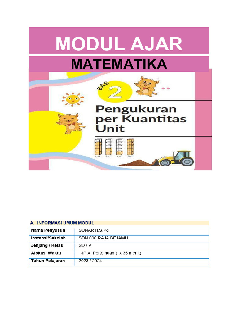 Modul Ajar Matematika Kelas V SD | PDF | Seni