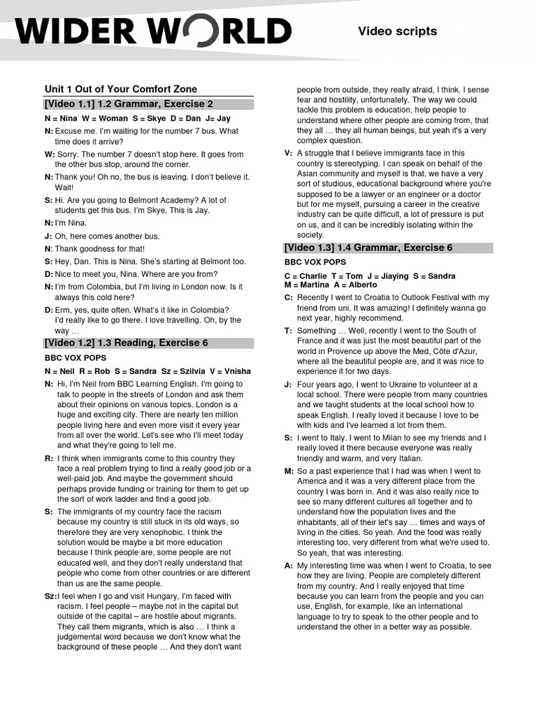 Ww4 sb video scripts pdf clothing recycling