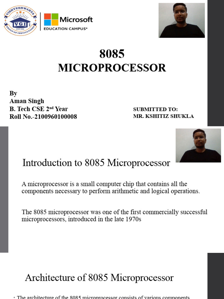 Overview of 8085 Microprocessor | PDF