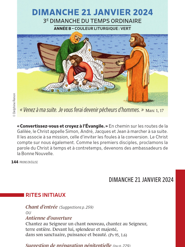 Liturgie du 3e Dimanche Ordinaire | PDF | Eucharistie | Jésus